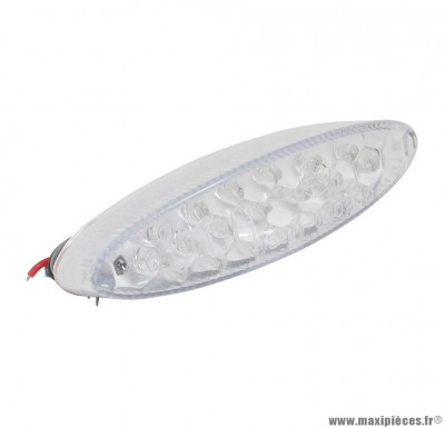 Feu arrière universel Replay à leds ovale transparent avec stop (19 leds rouges)