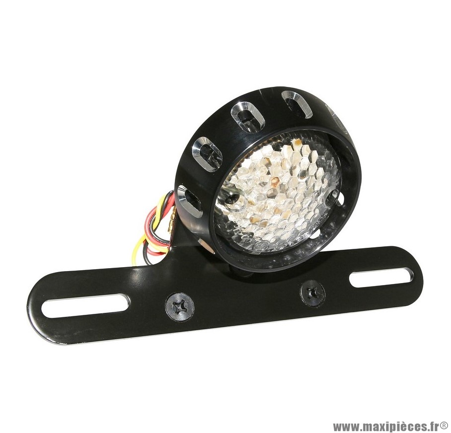 Feu arrière à leds rond noir (dia 60mm) (homologué CE) Replay