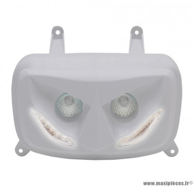 Double optique Replay RR8 blanc avec leds blanches pour scooter mbk booster / yamaha bws après 2004
