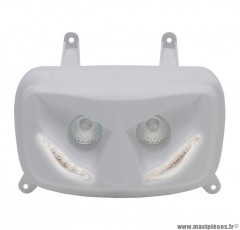 Double optique Replay RR8 blanc avec leds blanches pour scooter mbk booster / yamaha bws après 2004