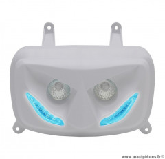 Double optique Replay RR8 blanc avec leds bleu pour scooter mbk booster / yamaha bws après 2004