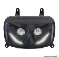 Double optique Replay RR8 noir avec leds blanches pour scooter mbk booster / yamaha bws après 2004