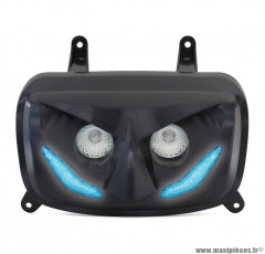 Double optique Replay RR8 noir avec leds bleu pour scooter mbk booster / yamaha bws après 2004