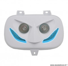 Double optique RR8 blanc avec leds bleu pour scooter mbk booster / yamaha bws 1999>2003