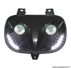 Double optique Replay RR8 noir avec leds blanches pour scooter mbk booster / yamaha bws 1999>2003