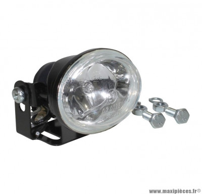 Feu halogène orientable longue portee hexagone noir 12v 35w homologué CE (idéal plaque numéro cross)