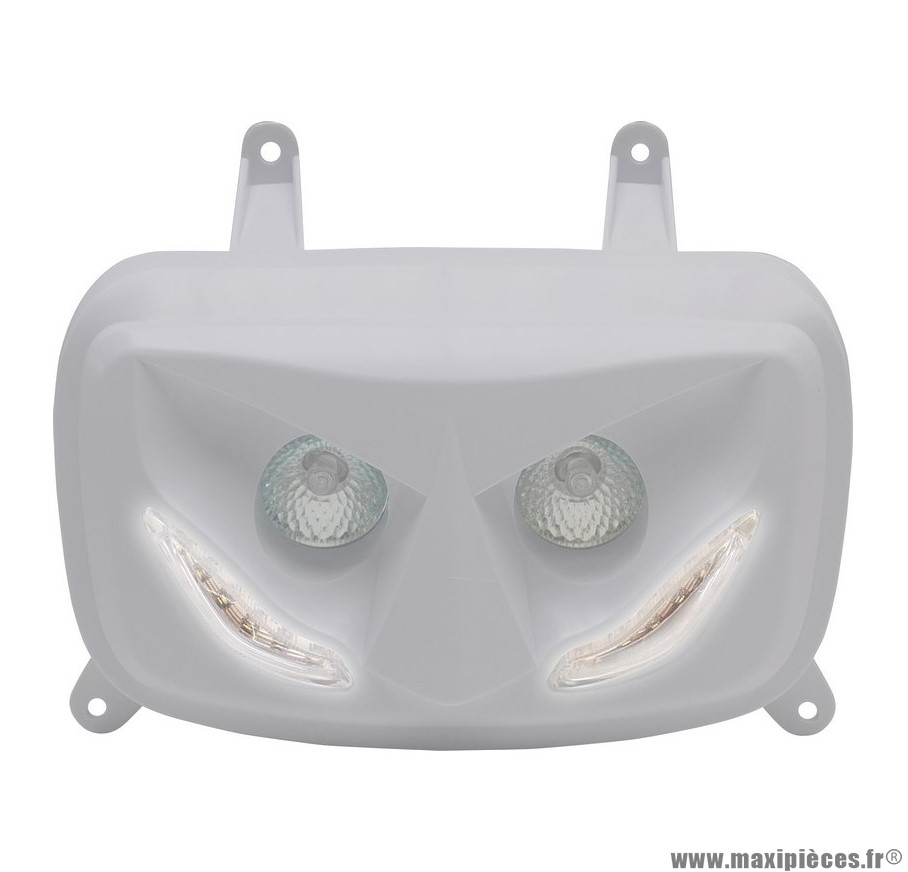 Double optique Replay RR8 blanc avec leds blanches pour scooter mbk booster / yamaha bws après 2004