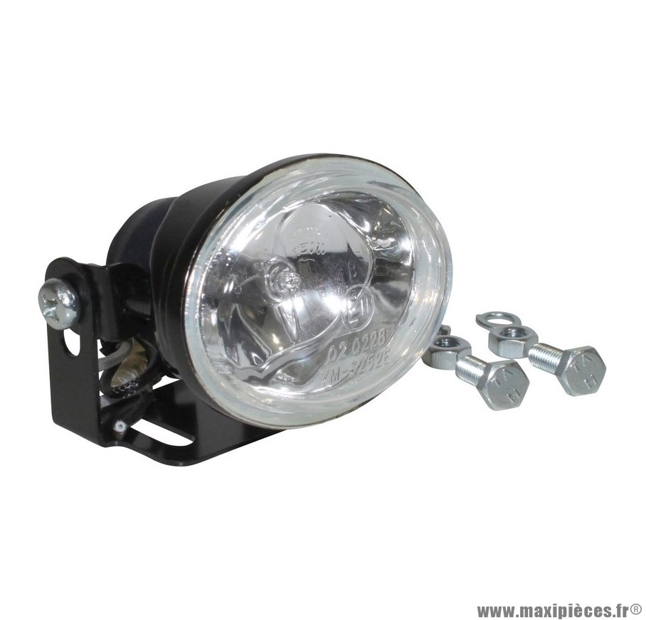 Feu halogène orientable longue portee hexagone noir 12v 35w homologué CE (idéal plaque numéro cross)