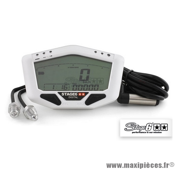 Compteur digital Stage 6 R/T multifonctions couleur blanc