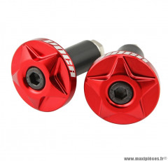 Paire d'embouts de guidon Voca CNC diamètre 14mm couleur rouge