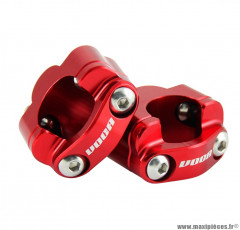 Paire de pontets de guidon Voca HB28 CNC adaptateur diam 28,6mm (entraxe de fixation 34,8mm) couleur rouge