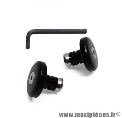 Paire d'embouts de guidon plat noir (diamètre interieur 14mm)