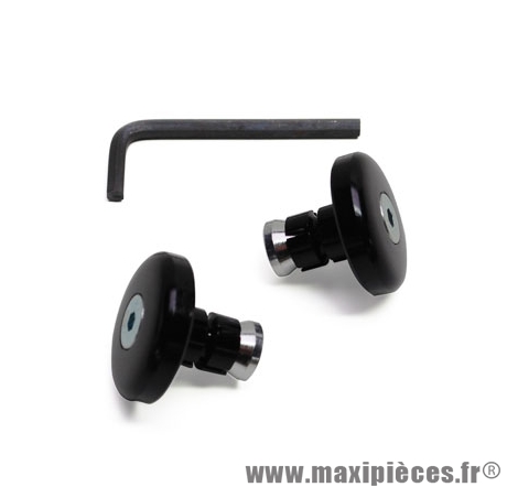 Paire d'embouts de guidon plat noir (diamètre interieur 14mm)