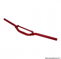 Guidon Replay street alu rouge l625mm avec barre de renfort (h40mm sous barre) pour scooter