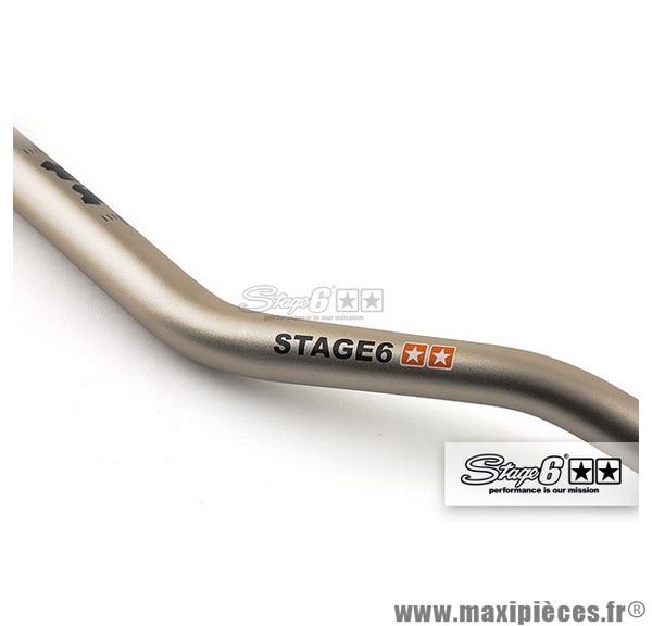 Guidon Fatbar + mousse cross Stage 6 diamètre 28.6mm couleur titane / alu