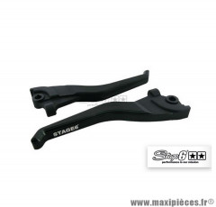 Leviers de frein CNC Stage 6 Dual-Color" couleur Noir pour MBK Nitro / Aerox