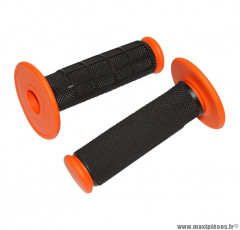Paire de revêtements poignée cross kraton noir / orange 115mm