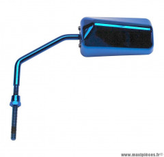Rétroviseur F1 diamètre 8 réversible bleu (tige longue bleu) pour scooter