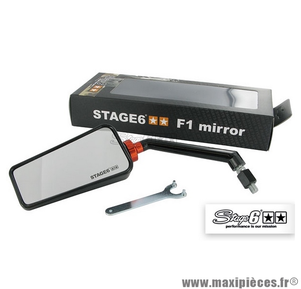 Rétroviseur F1 côté gauche couleur Noir (diam. M8) marque Stage 6