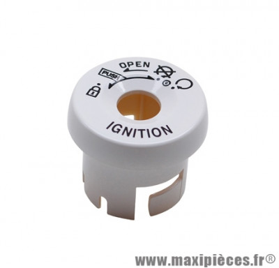 Capuchon de contacteur a clé Replay blanc pour scoot mbk nitro, booster 2004> / yamaha aerox, bws 2004> * Prix spécial !