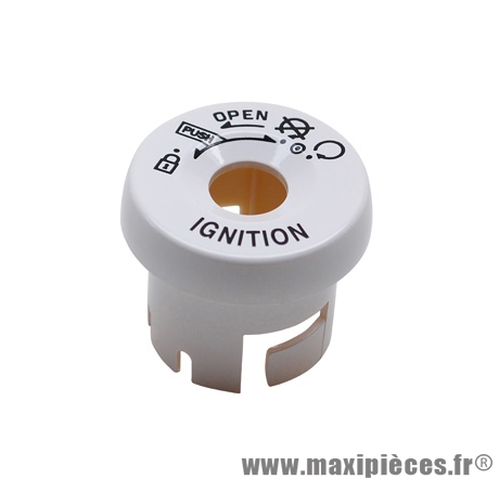 Capuchon de contacteur a clé Replay blanc pour scoot mbk nitro, booster 2004> / yamaha aerox, bws 2004> * Prix spécial !