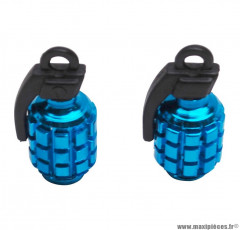 Bouchons de valve x2 Grenade bleu