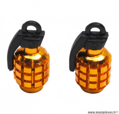Bouchons de valve x2 Grenade or