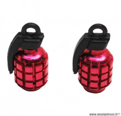 Bouchons de valve x2 Grenade rouge