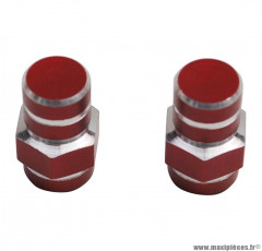 Bouchons de valve x2 Replay 6 pans rouge