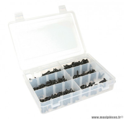 Coffret 420 vis de carrosserie acier noir 6x1-2 / 8x1-2 / 10x1-2 / 6x3-4 / 8x3-4 / 10x3-4