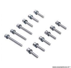 Kit 12 vis de carter alu chrome 6x25 / 40 / 45 pour scooter mbk booster / yamaha bws