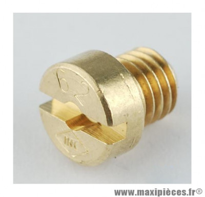 Gicleur principal phbg/sha/ysn diametre: 062 pièce adaptable pour carbu: 12/15/16/17/19/21... Pour: Scooter, Mécaboite, Mobylette, Maxi Scooter, Moto, Quad (Pièce adaptable)