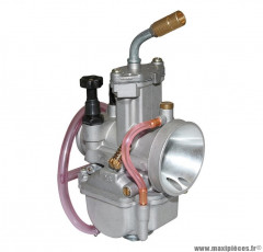 Carburateur pwk 28 power jet entre air poli avec coude tournant (boisseau plat) (type keihin) -qualite premium- pièce pour Scooter, Mécaboite, Mobylette, Maxi Scooter, Moto, Quad