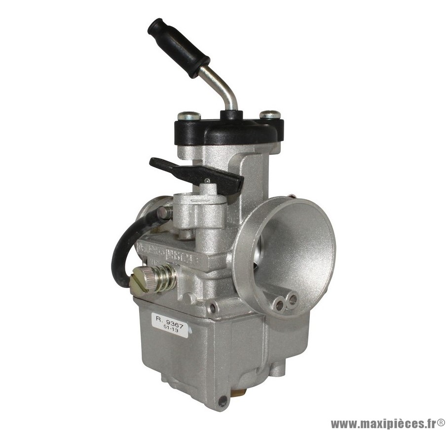 Carburateur dellorto vhst 24 bs (boisseau plat - montage souple - sans graissage -sans depression - starter a levier) (ref 9367) pièce pour Scooter, Mécaboite, Mobylette, Maxi Scooter, Moto, Quad