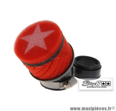 Filtre à air en mousse HQ Stage 6 Racing" diamètre 48mm couleur Rouge pour PWK
