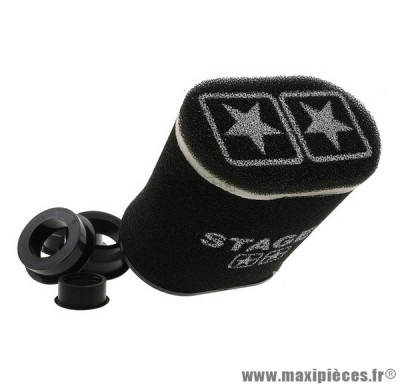 Filtre à air Big mousse double-mousse Racing" Stage 6 forme ovale, couleur noir