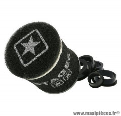 Filtre à air Big mousse RACING SMALL" double-mousse rond, (6 manchons 28 à 55mm), Noir - Stage 6
