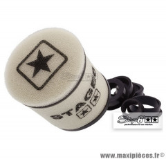 Filtre à air Big mousse double-mousse Racing Small" Stage 6 forme ronde, couleur blanc