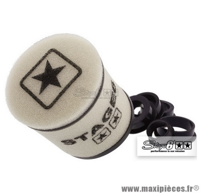 Filtre à air Big mousse double-mousse Racing Small" Stage 6 diam. 70mm forme ronde, couleur blanc