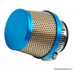 Filtre à air conique bleu fixation droite Ø35 / 28mm