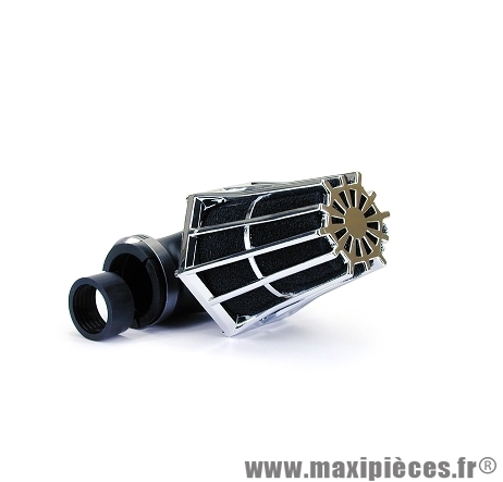 Filtre a air r 90 35 / 28 chrome / noir pièce pour Scooter, Mécaboite, Mobylette, Maxi Scooter, Moto, Quad