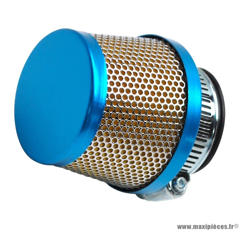 Filtre à air conique bleu fixation droite Ø35 / 28mm