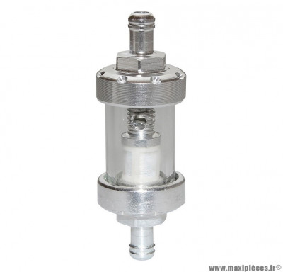 Filtre a essence cylindrique alu transparent / argent
