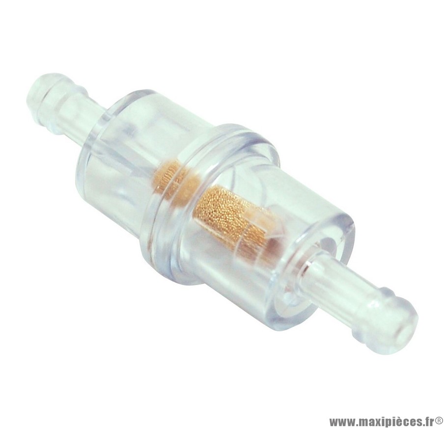 Filtre a essence cylindrique plastique transparent diametre: 6 mm (vendu à la piece) pièce pour Scooter, Mécaboite, Mobylette, Maxi Scooter, Moto, Quad