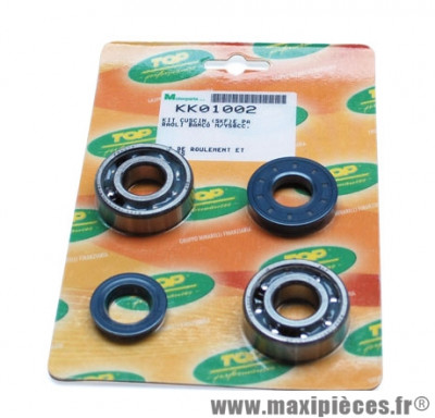 Roulement avec joint spi d'embiellage Top Perf pour scooter mbk 50 booster, nitro , yamaha 50 bws aerox , aprilia 50 sr, cpi 50 aragon, generic 50 ideo, keeway 50 focus (kit 6204 skf)