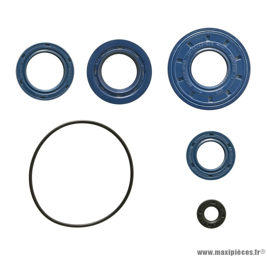 Joint spi moteur scooter pour mbk 50 booster, mach g, nitro, Ovetto, stunt / yamaha 50 aerox, bws, jog r, neos, slider / aprilia 50 sr / malaguti 50 f10, f12 (kit 6 pièces) - Type origine, Top Perf