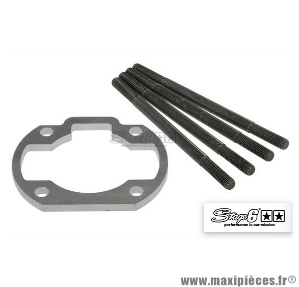 Cale de réhausse de cylindre de 5mm avec goujons marque Stage 6 pour M7x120mm MBK Nitro / Ovetto * Prix spécial !