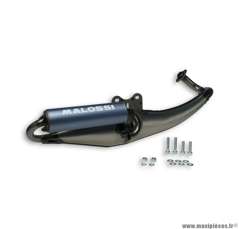 Pot d'échappement flip homologué pièce Malossi pour Aprilia Sportcity 50cc 2T, Gilera Runner 50cc H2O, Stalker 50cc, Typhoon 50 cc, Piaggio Liberty 50cc 2T, NRG 50cc H2O, Pure Jet