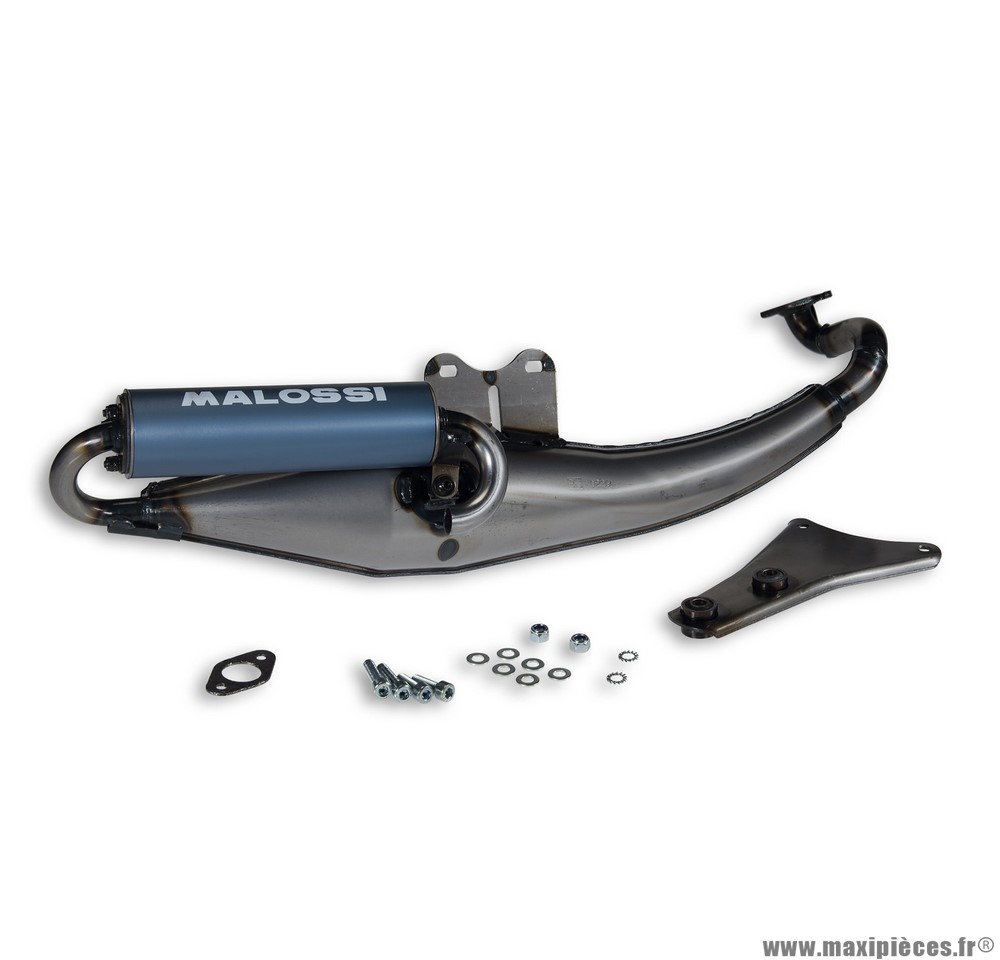 Pot d'échappement flip homologué pièce Malossi pour Aprilia Rally 50cc Air, Rally 50cc H2O, SR 50cc Air, SR 50cc Ditech, SR 50cc H2O, MBK Ovetto 50cc, Ovetto One 50cc