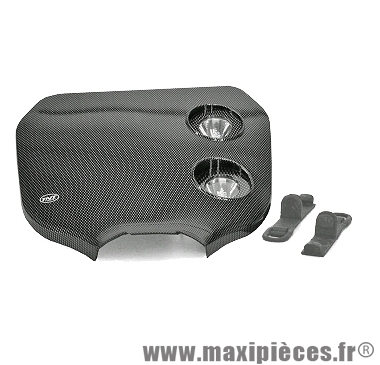 Tête de fourche plaque phare enduro bi halogène pour moto 50 à boite (carbone)